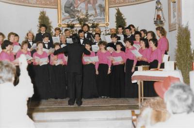 Božičnica v župnijski cerkvi sv. Martina v Doberdobu, 1986.