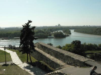 Beograd, Kalemegdan. Sotočje Donave in Save. September 2007. 